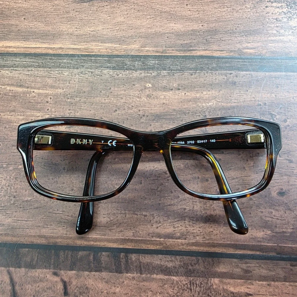 DKNY‎ DY 4684 3702 Dark Tortoise Shell Rectangular Eyeglasses Frames 53-17-140